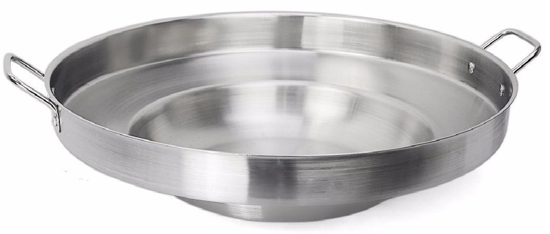 Large Mexican Wok Comal Cazo Griddle Fryer Deep Fry Pan Stainless Steel 23″