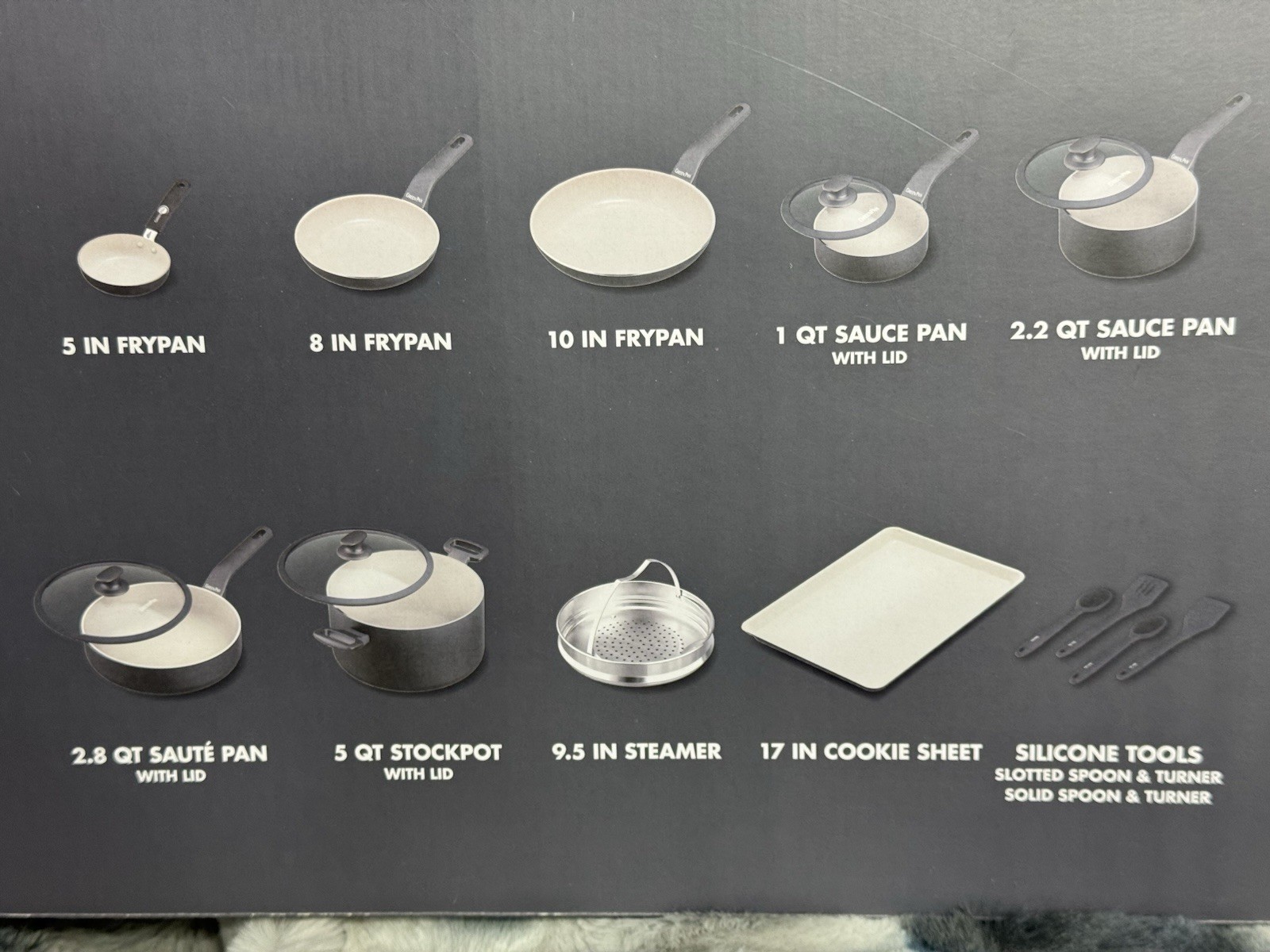 GreenPan Essence 17 Piece Cookware Set Non-Toxic Ceramic Nonstick Pots & Pans