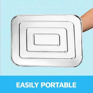Half-Size Aluminium Foil Lids | [50 Pack] | Fit for 9×13 Roasting Pans |