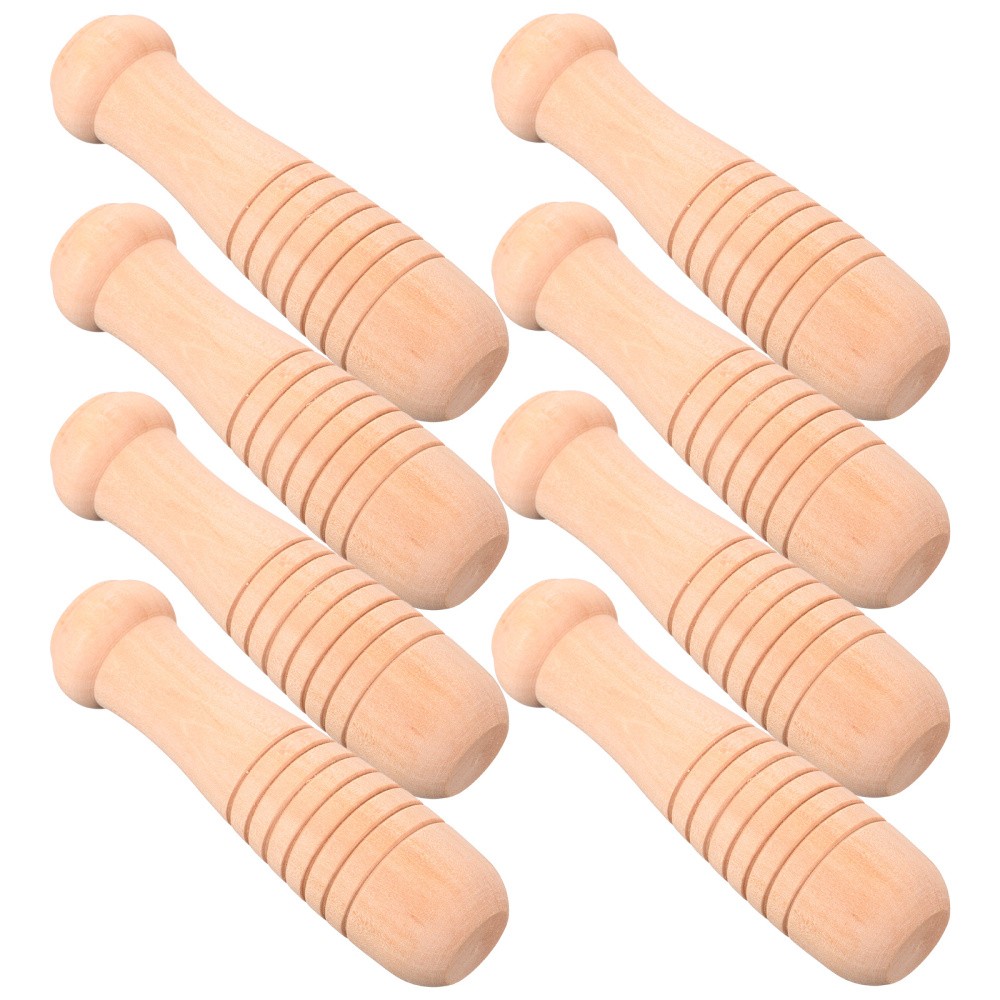 8Pcs Smooth Wooden Pan and Pot Handles for Cookware and Gardening Tools Beige