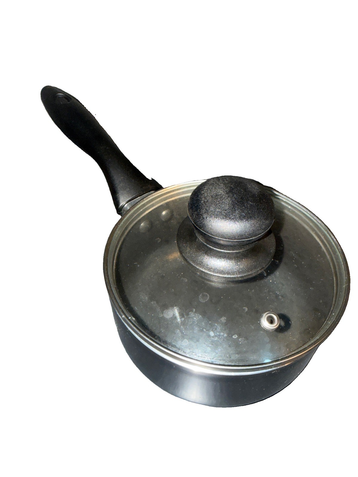Gibson Home Piece Aluminum Black Nonstick Pot Vented Lid Cookware Set 7”Lx6”Wx3”