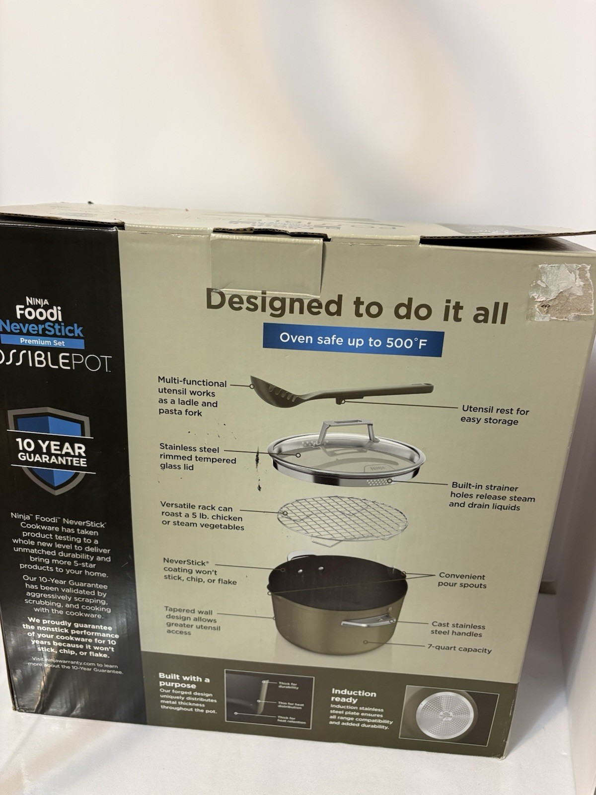 Ninja Foodi NeverStick Premium Set PossiblePot 7Qt Multi Purpose Pot Olive Green