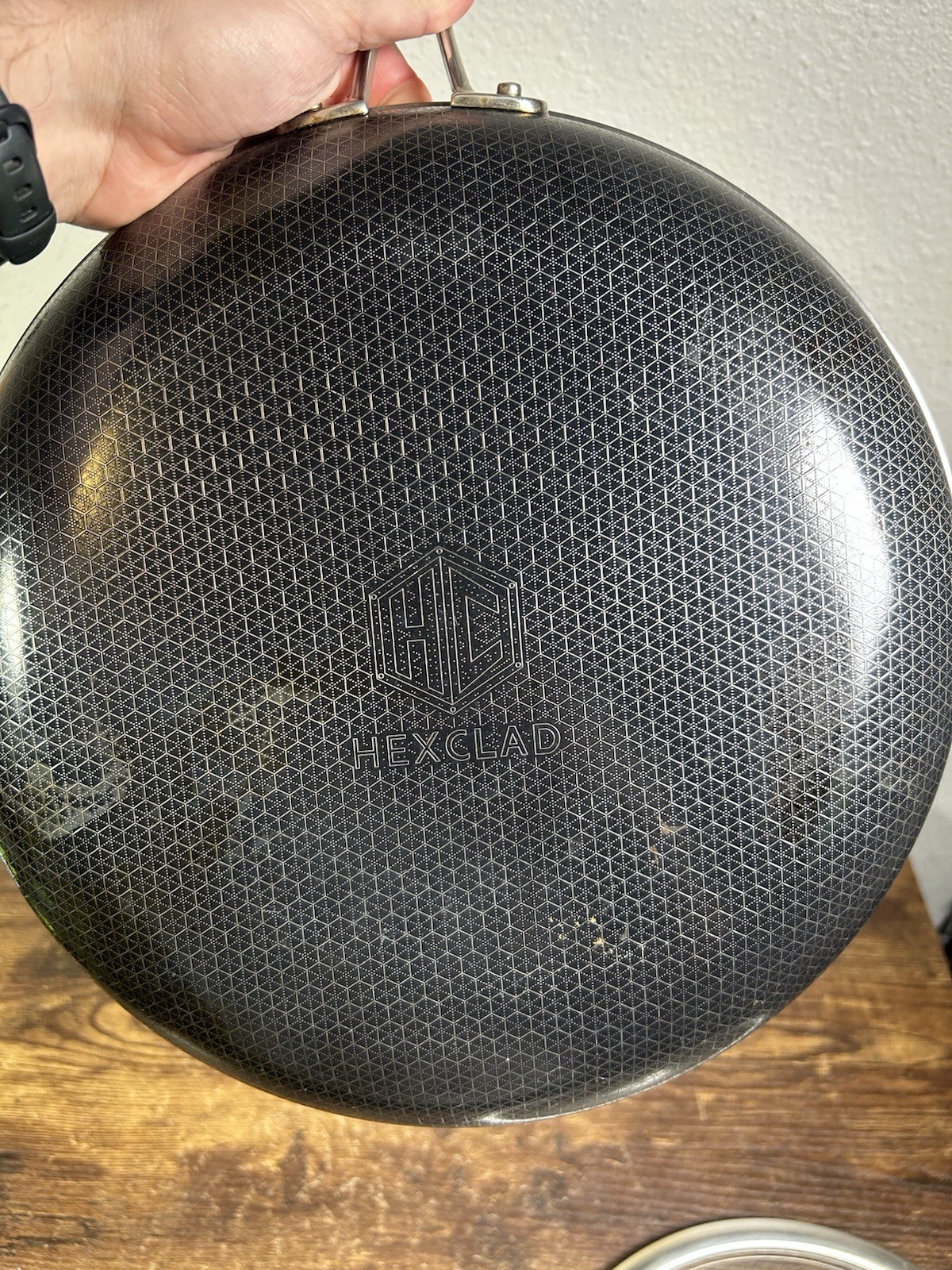 HexClad 12″ FRYING PAN with LID 12-Inch 12 Hybrid Non-Stick -Used Good Condition