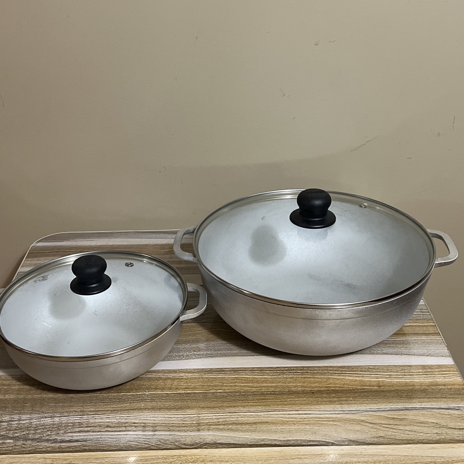 IMUSA 2.5/7.0qt 12” 9” Cast Aluminum Caldero 2pc Set with Glass lids Free Shipp