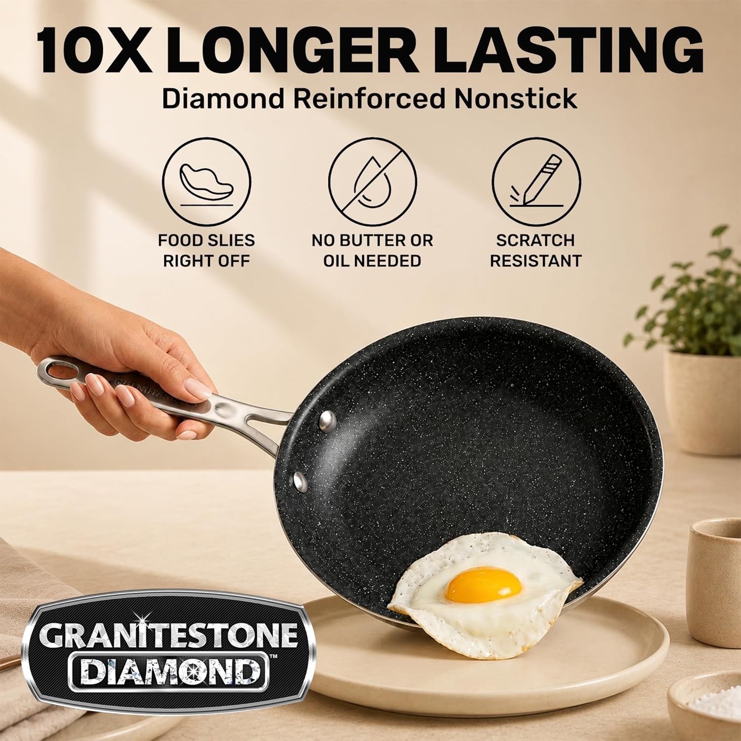 GRANITESTONE 20 Pc Complete Pots and Pans Set Non Stick Cookware Set