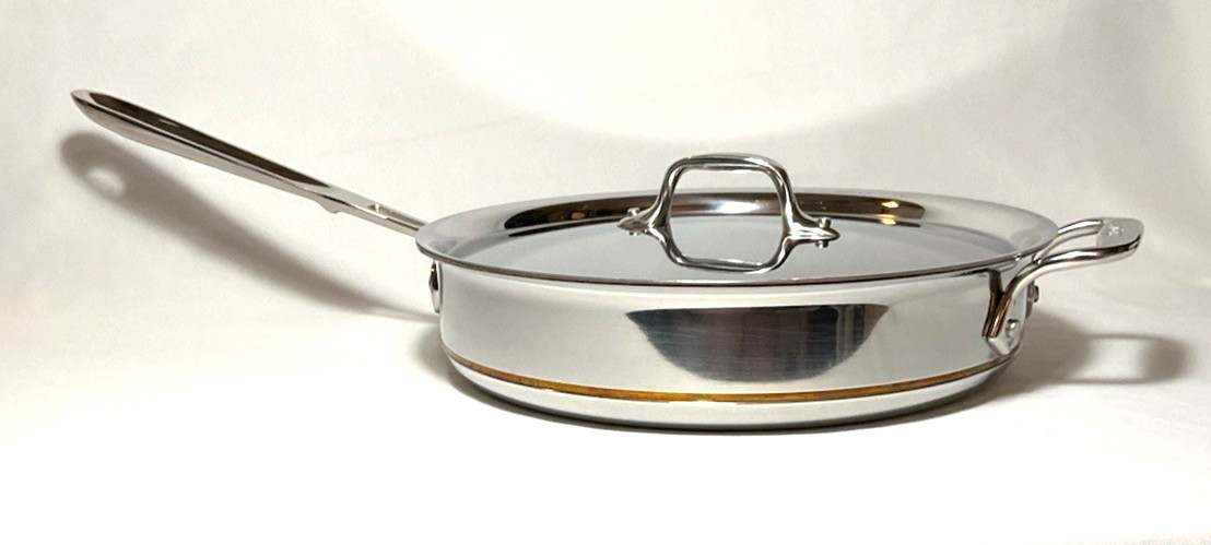 ALL-CLAD ~ 5-Ply COPPER CORE 3 qt SAUTE PAN w/LID & Assist Grip ~ USA