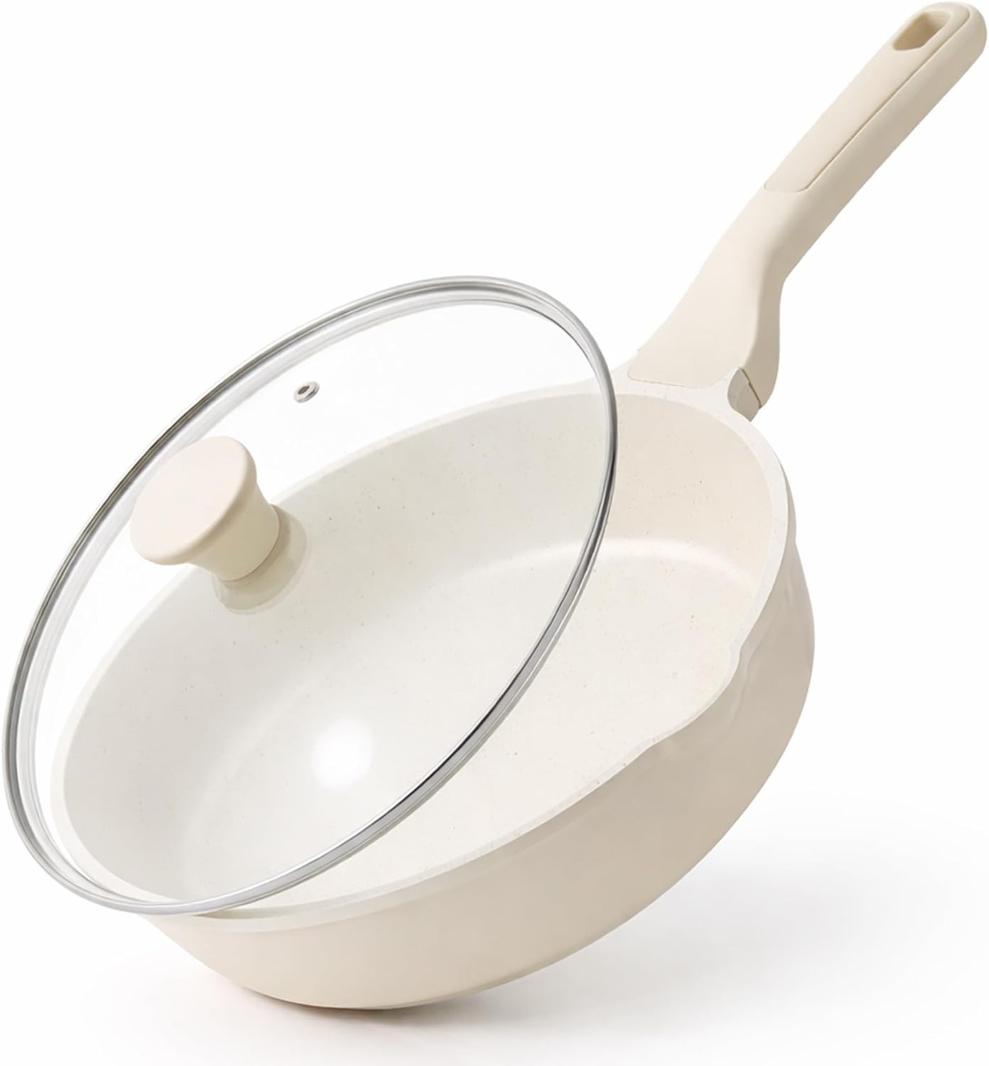 Nonstick Skillet Deep Frying Pan 10/11/12-inch Saute Pan W/ Lid Stay-cool Handle
