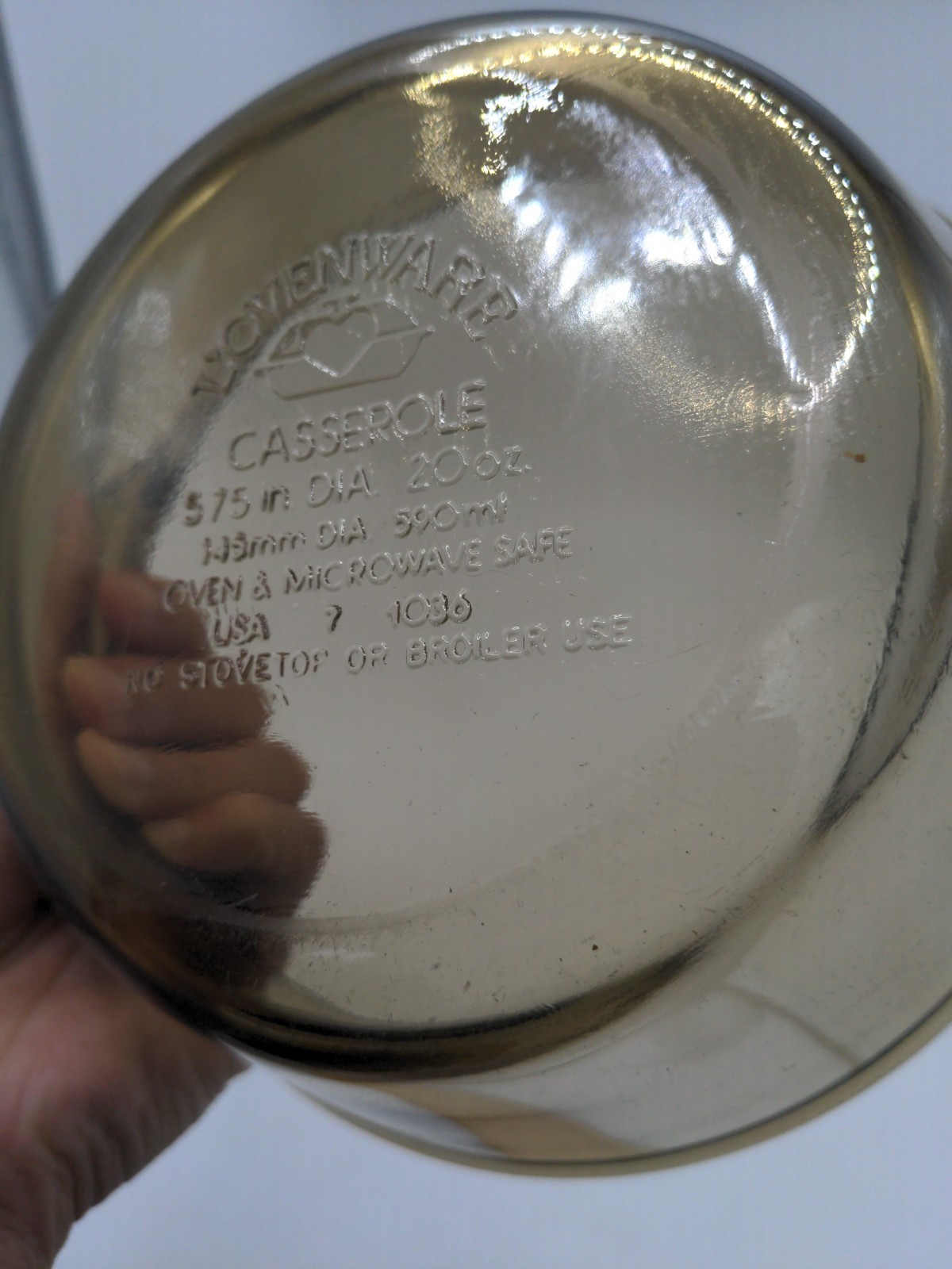 Vintage Lovenware 20oz 500mL Casserole Baking Dish Bowl 1036 Smoke Color 5.7”Dia