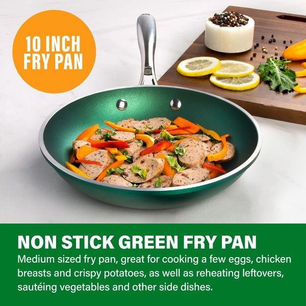 Granitestone Emerald 10″ Premium Nonstick Coating Fry Pan with Stay Cool Handle