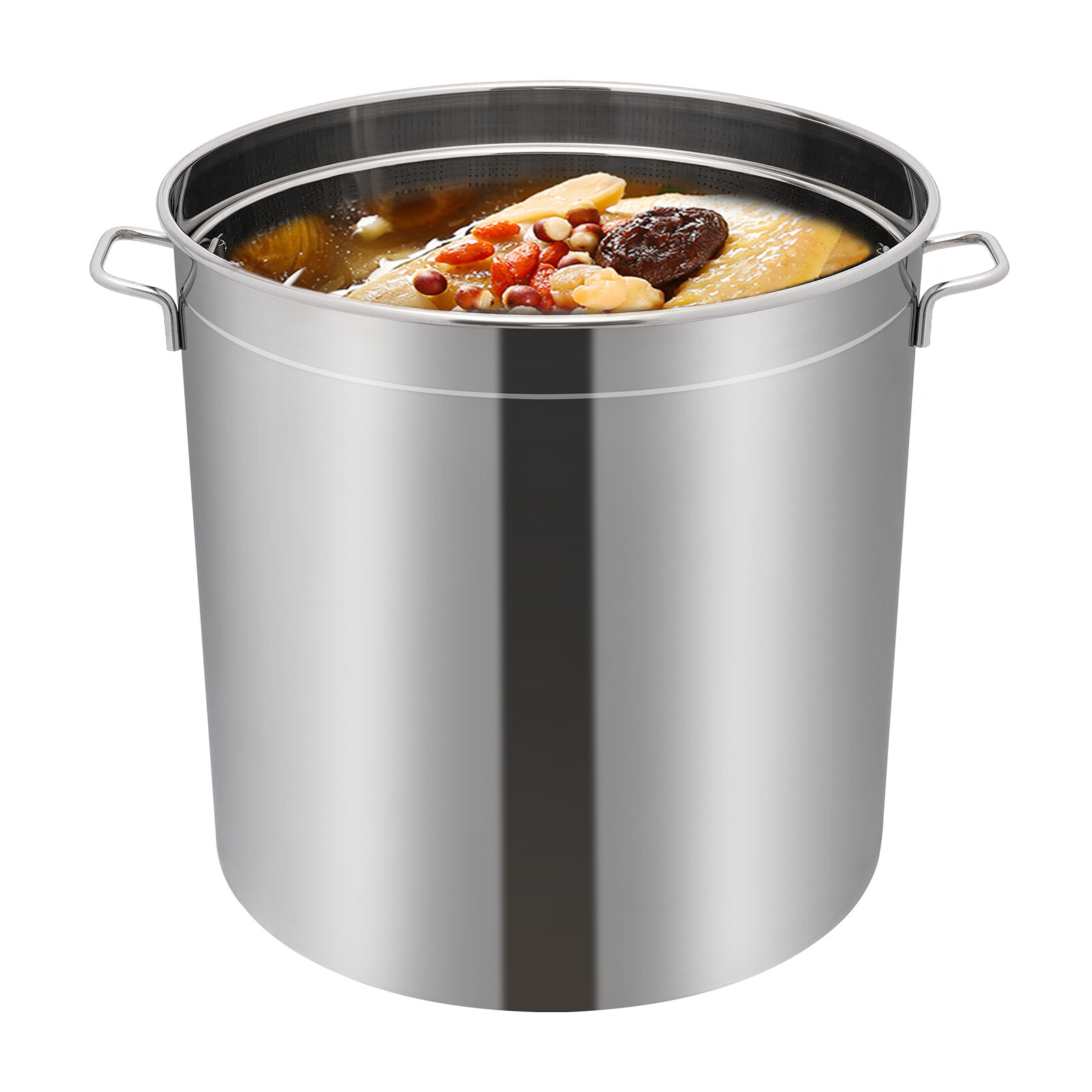 50L (52.8 Qt) Stainless Steel Stock Pot With Perforated Basket & Lid