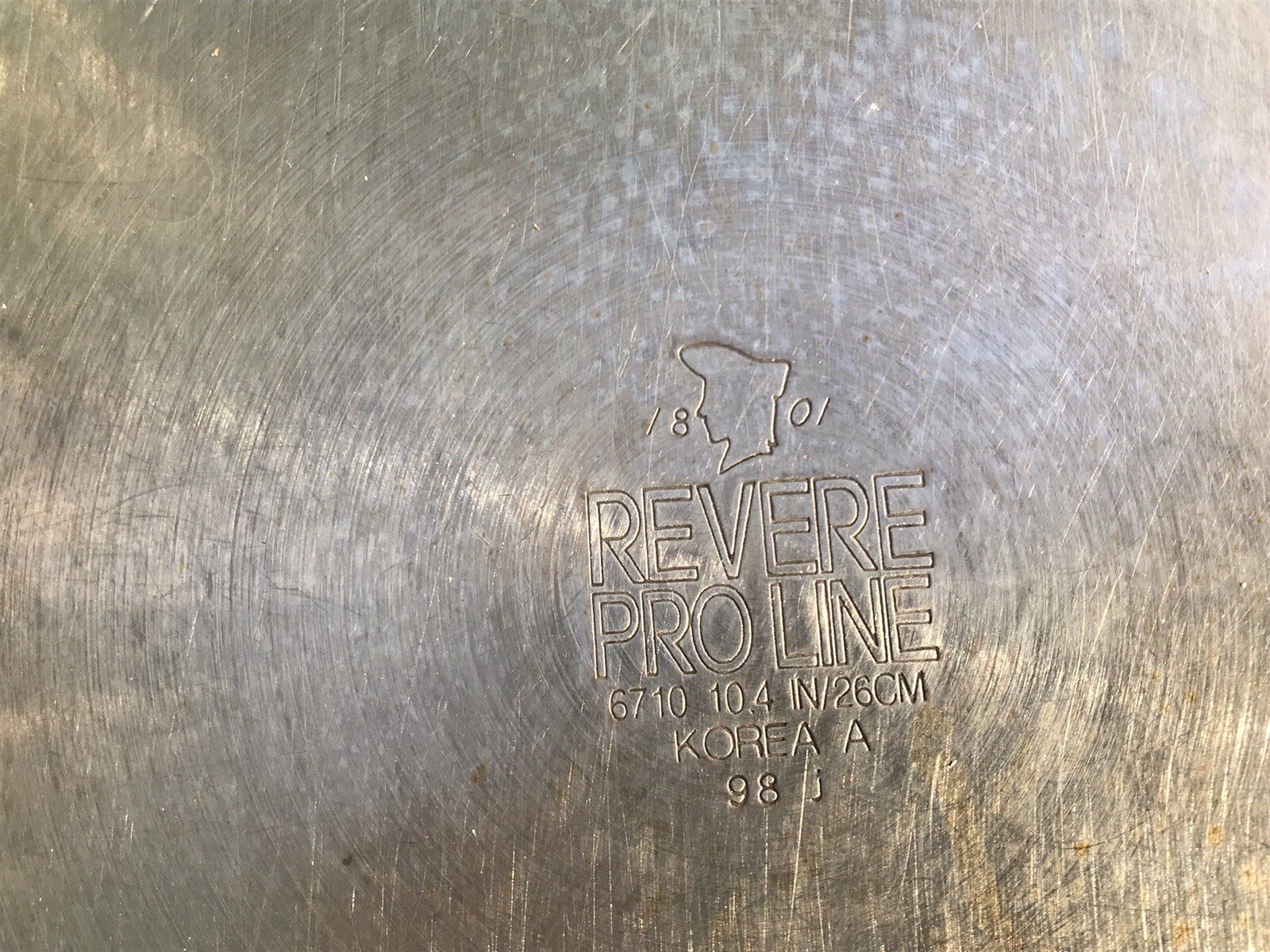 Revere PRO-LINE~10.4″ ~Saute Skillet FRYING PAN 6710 Stainless Steel COPPER Core