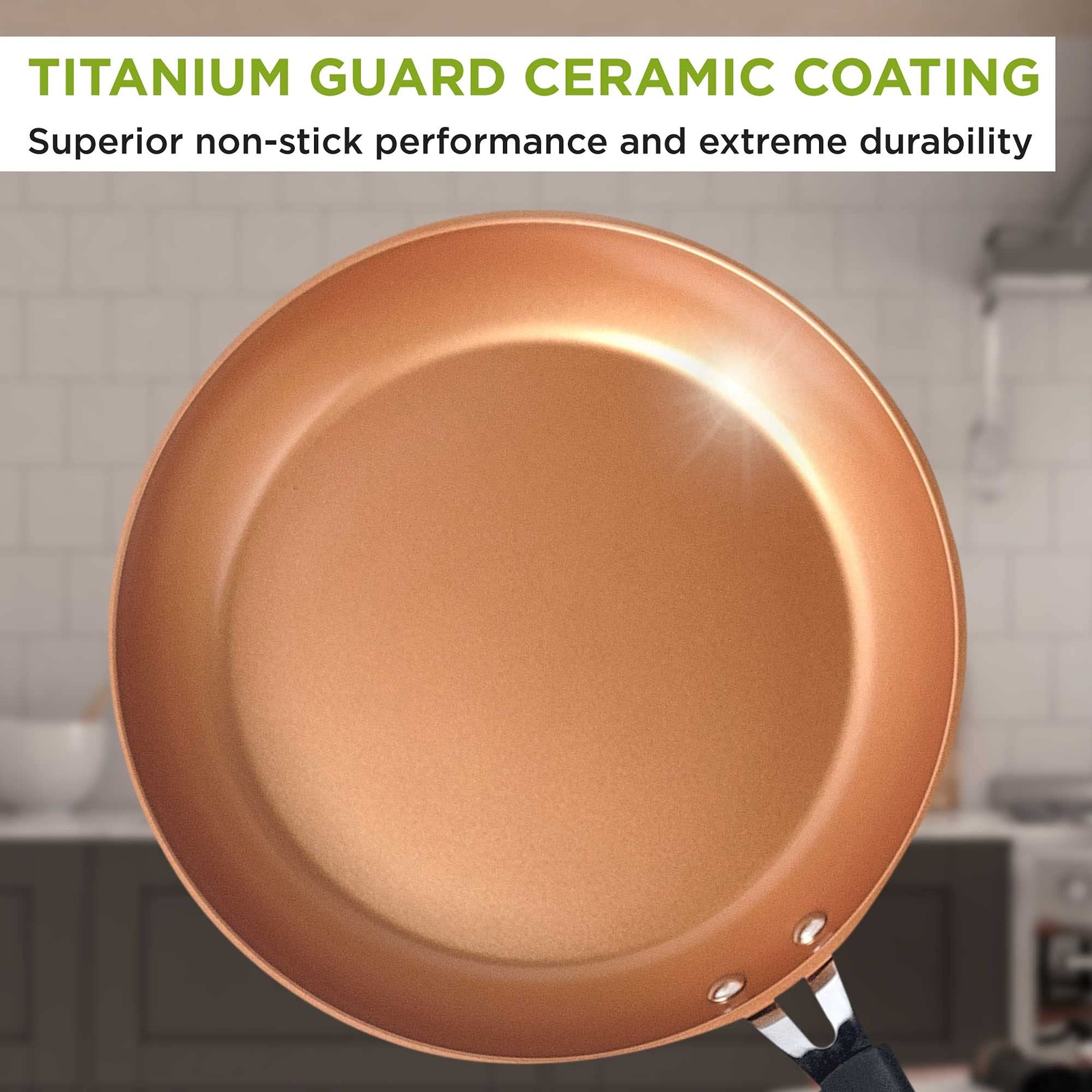 Titanium Ceramic Easy Clean Endure Nonstick Silicone Stay Cool Handle, 8-Inch…