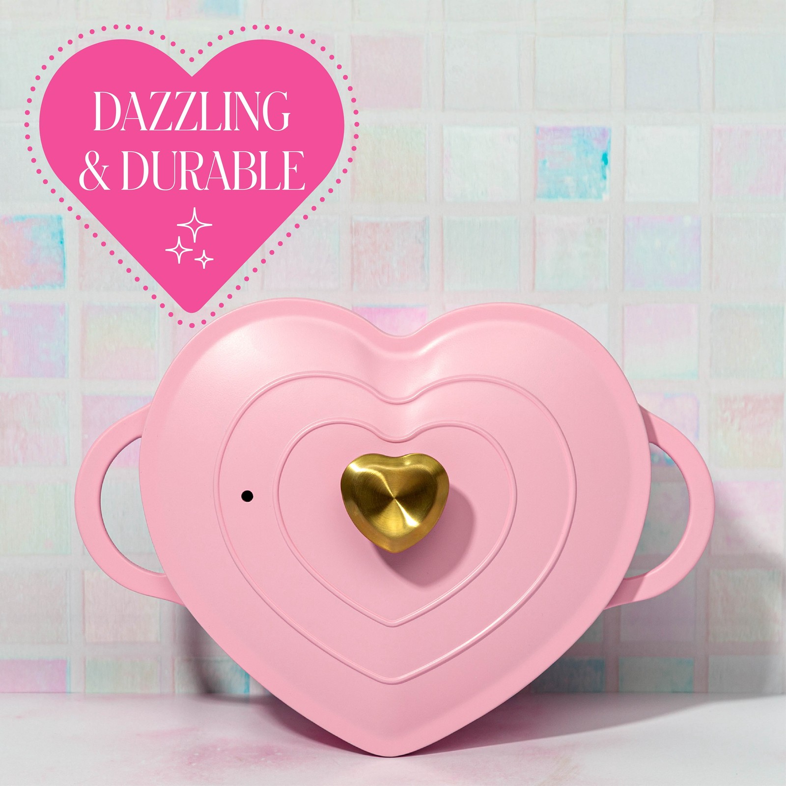 2.2-Quart Ceramic Nonstick Cast Aluminum Heart-shaped Dutch Oven W/ Lid Oven