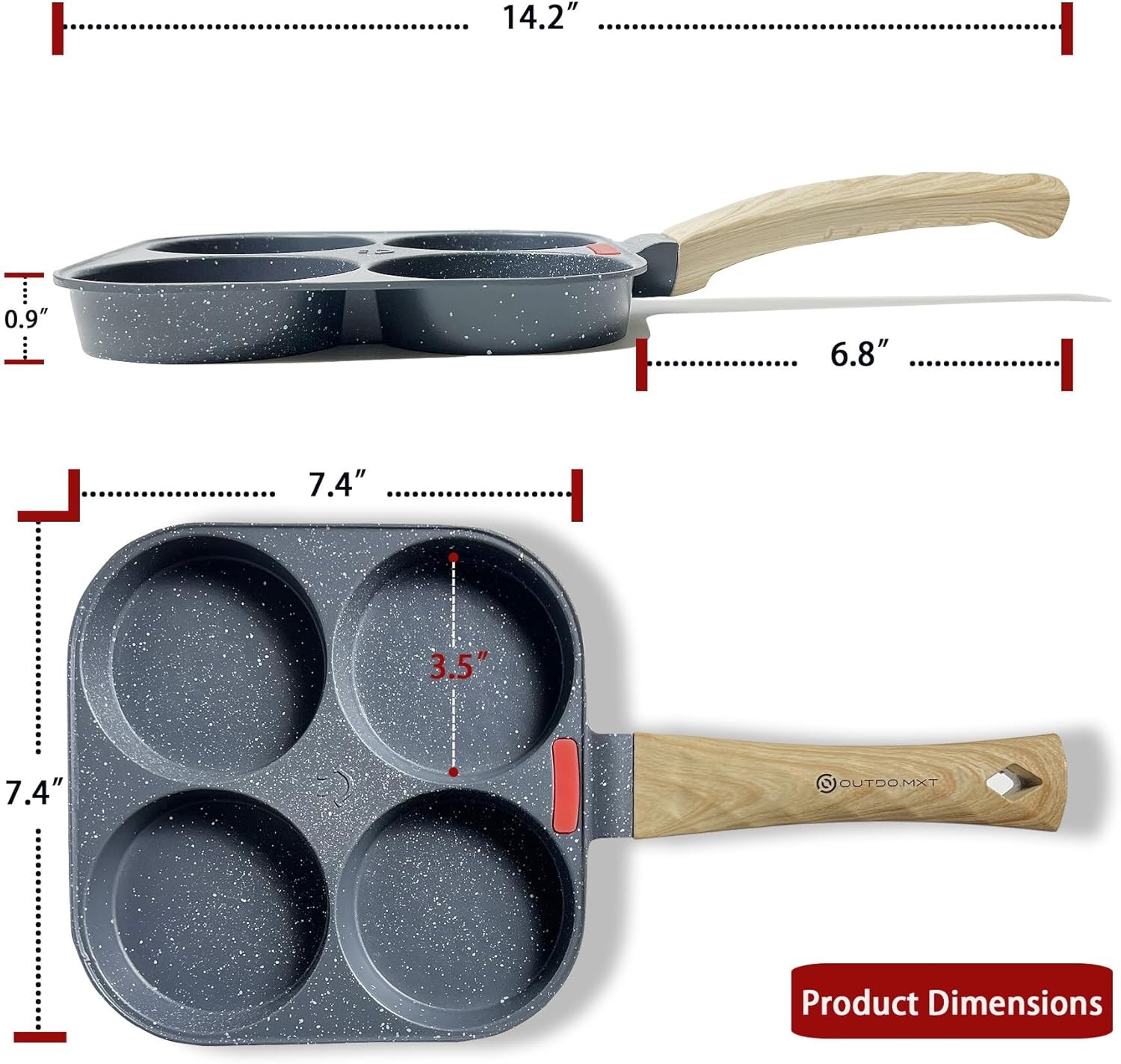 Egg Pan Omelette Pan 4 Cup Nonstick Breakfast Pancake Maker Fried Egg Cooker Egg