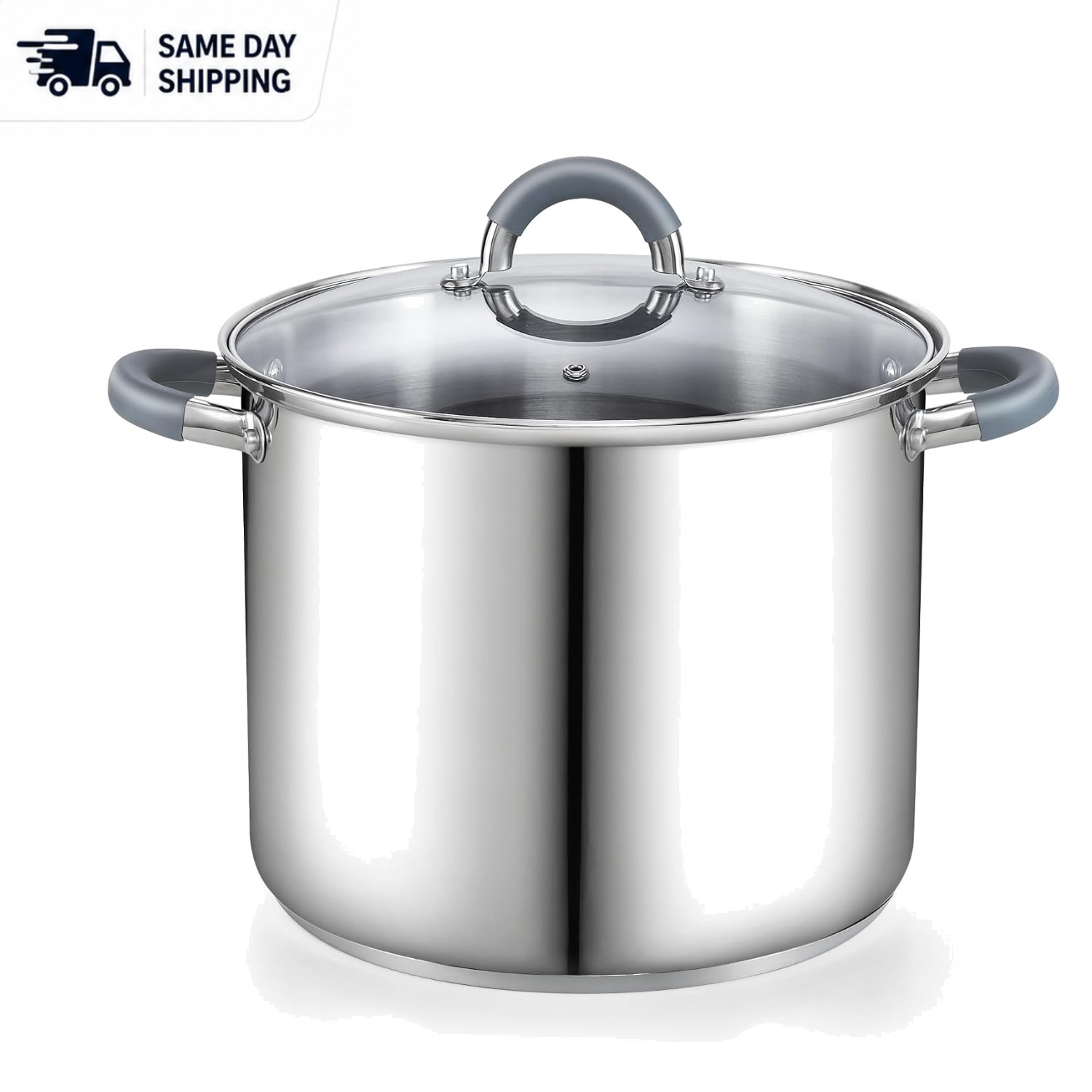 Versatile 8-Quart Cooking Pot – 18/10 Stainless Steel with Stay-Cool Handles