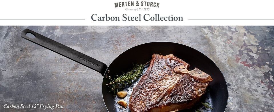 Merten & Storck Black Pre-Seasoned Carbon Steel 12-Inch Fry Pan, Black