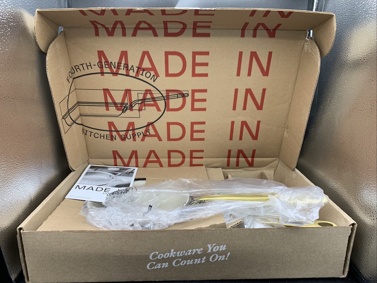 Made In CeramiClad Non-Stick 3-Piece: 8”, 10”, 12” Frying Pan cookware Set Brass