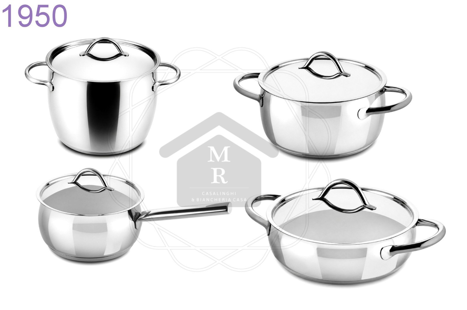 8pc Pot Battery 18/10 stainless steel induction bottom, 1950 Mepra line