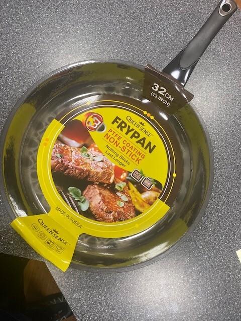 5 Frypans QUEENSENSE- PTFE Coating Non Stick Made in Korea 9, 10, 11, 12, 13 in