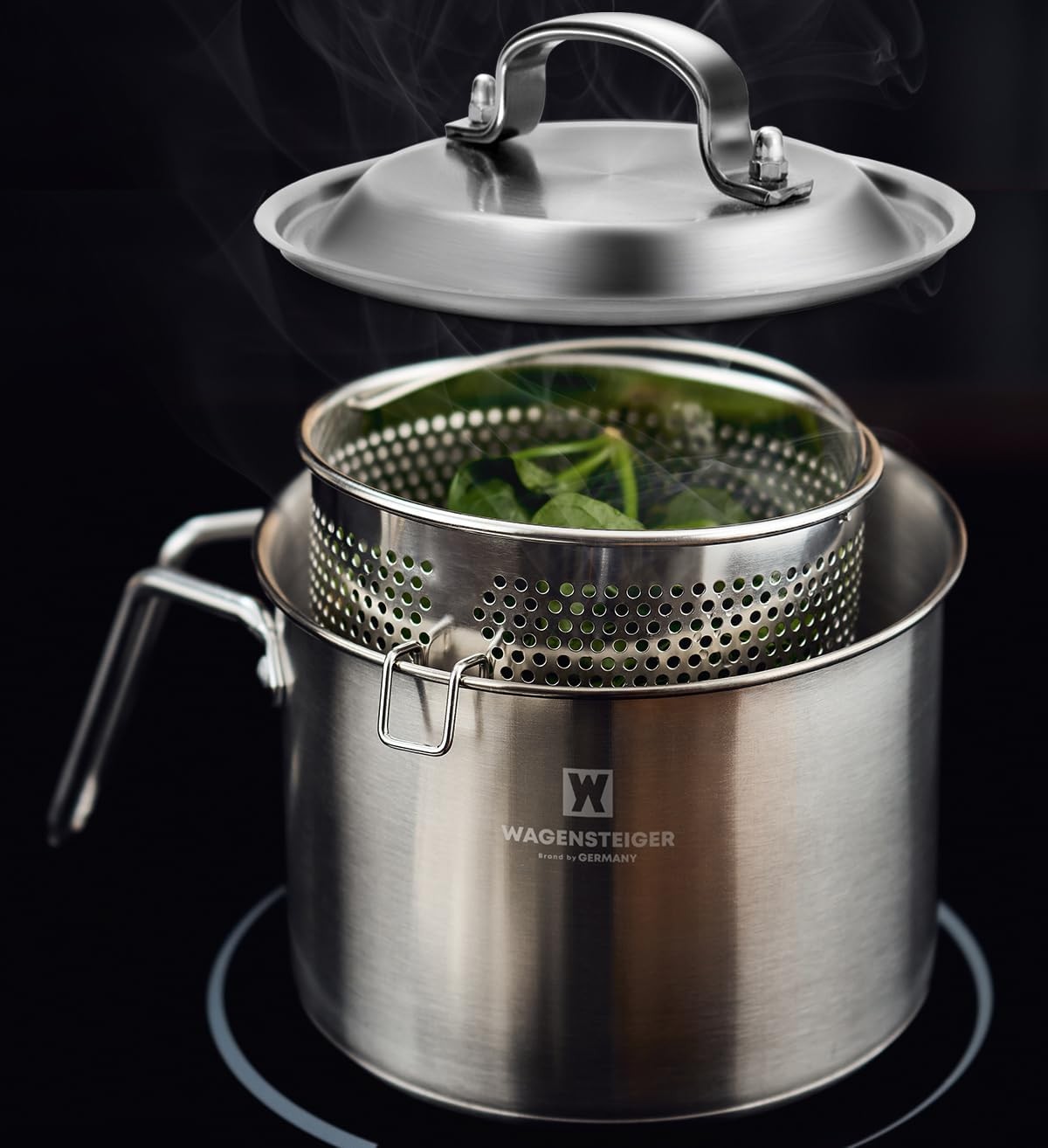 Stainless Steel Vegetable Egg Steamer Pot Saucepan Basket 2.3Liter/2.43Quart