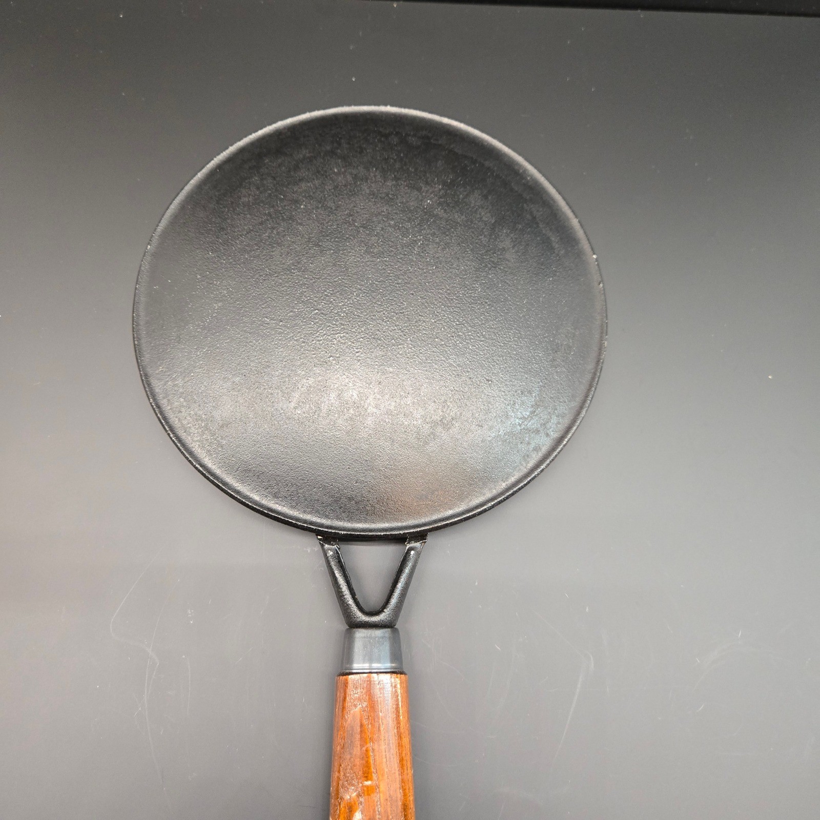 Creative Cookware Vintage Cast Iron Crepe Pan and Ceramic Batter Recipe Set