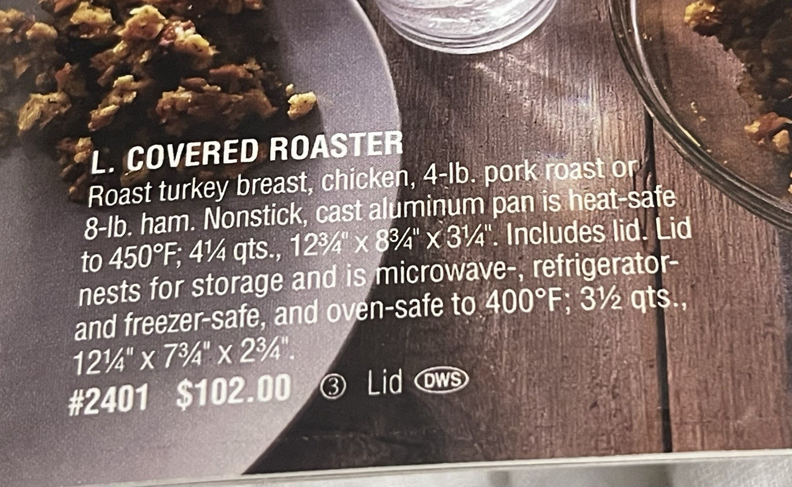 Pampered Chef #2401 Covered Roaster 4.25 Qt Cast Aluminum Roasting Pan NEW
