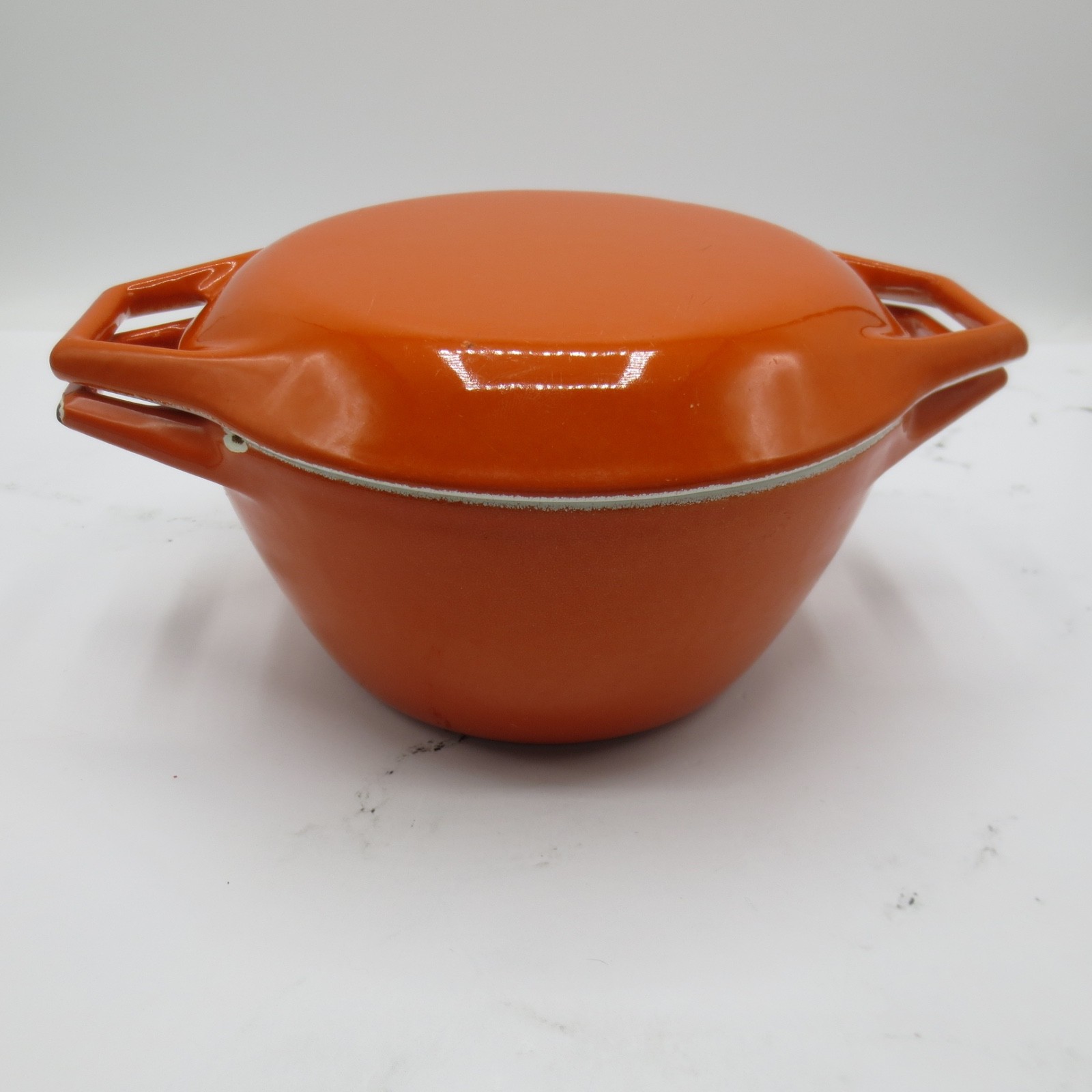 Copco D1 Denmark Orange Enameled Cast Iron Dutch Oven 1.25 Qt