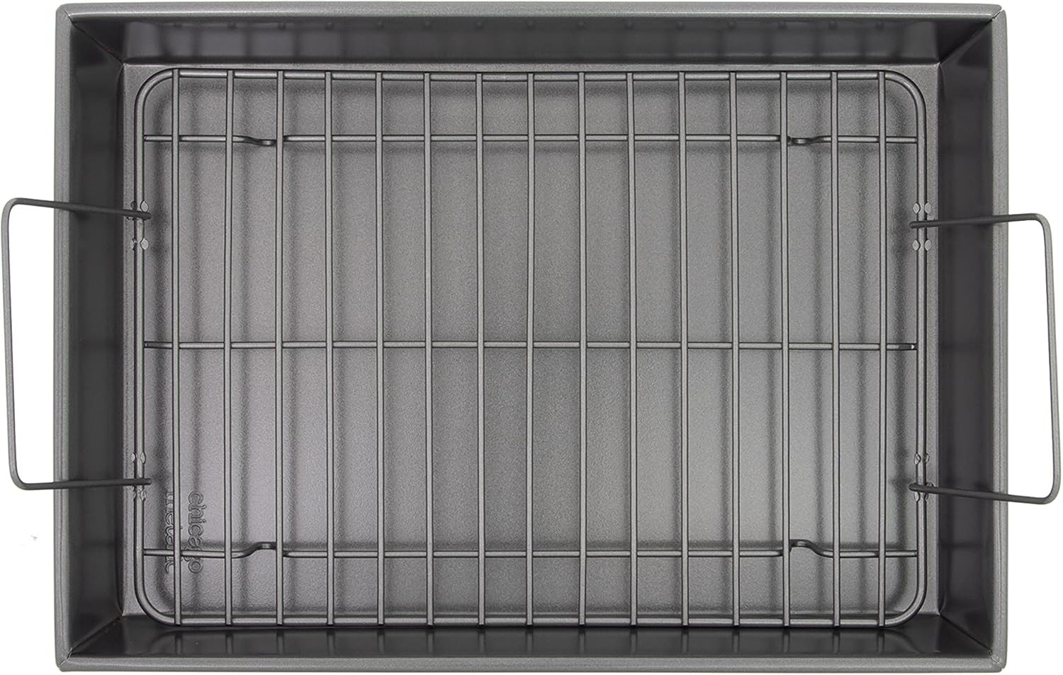 16947 Professional Roast Pan with Non-Stick Rack, 13-Inch-By-9-Inch, Gray