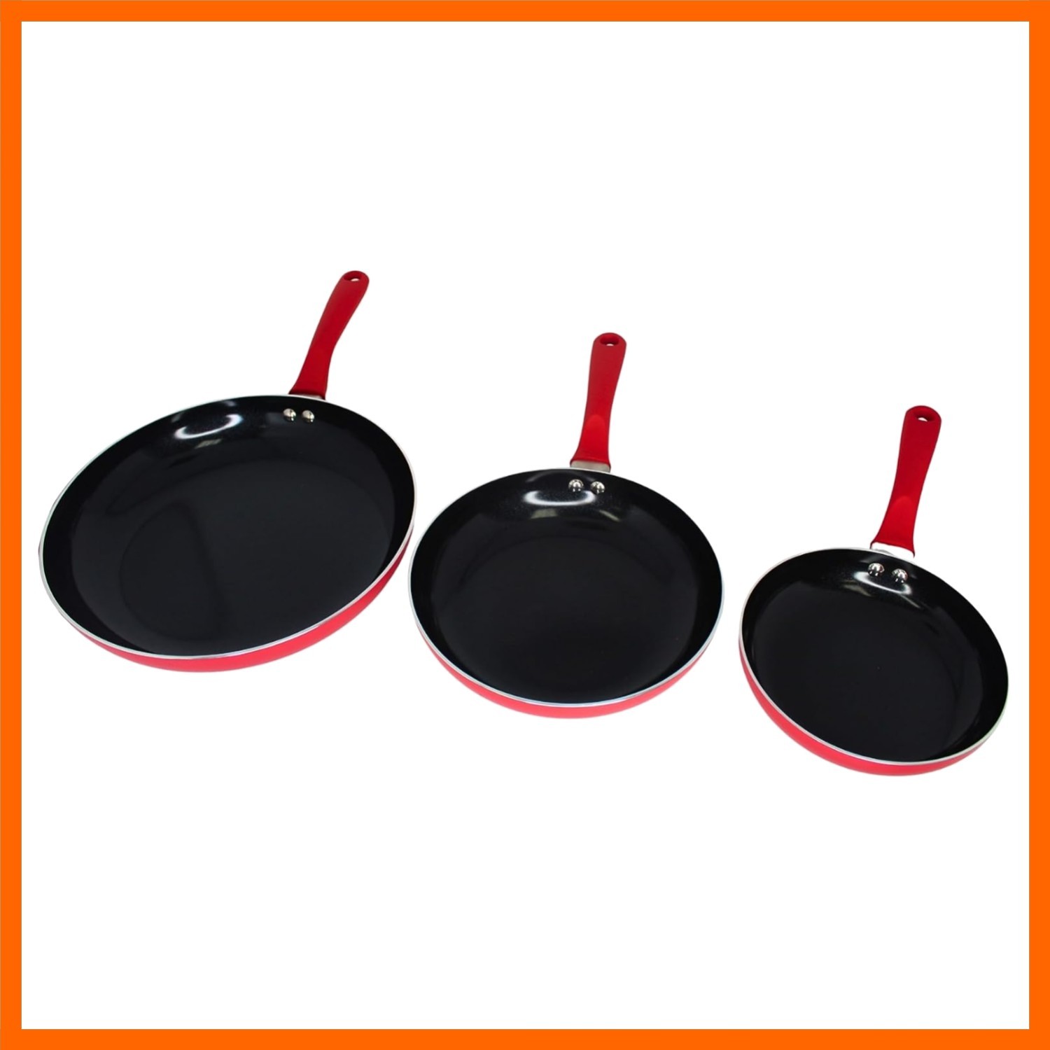 Nonstick Ceramic Cookware Set 3-Piece 7in/9in/11in, with Stay-Cool Handles, A…