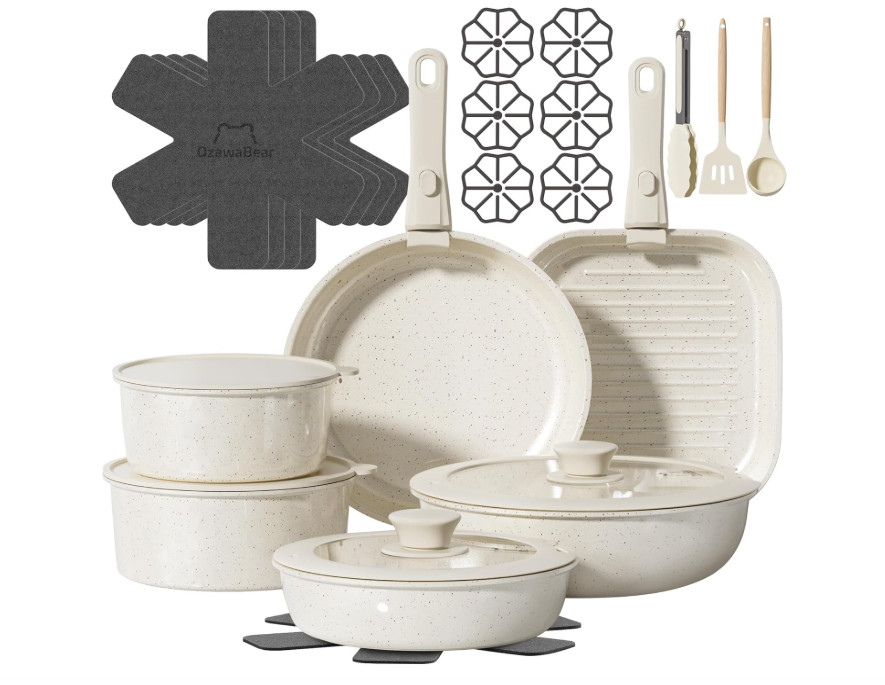 26 Pcs Pots and Pans Set Non Stick, Ceramic Cookware Set Non Toxic
