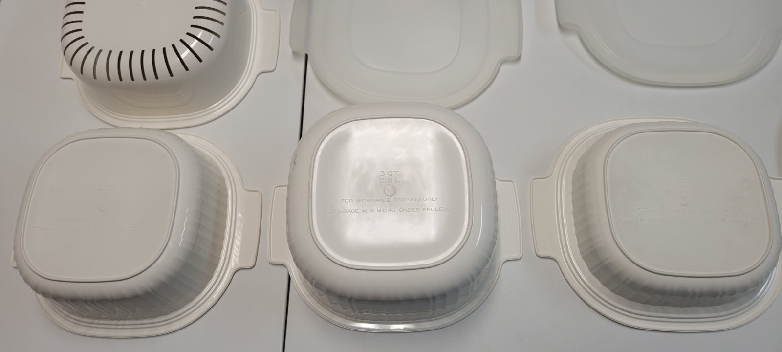 Rubbermaid 3, 2 & 1 Quart Microwave Cookware Casserole Bowls Steamer w/Lids 7 pc
