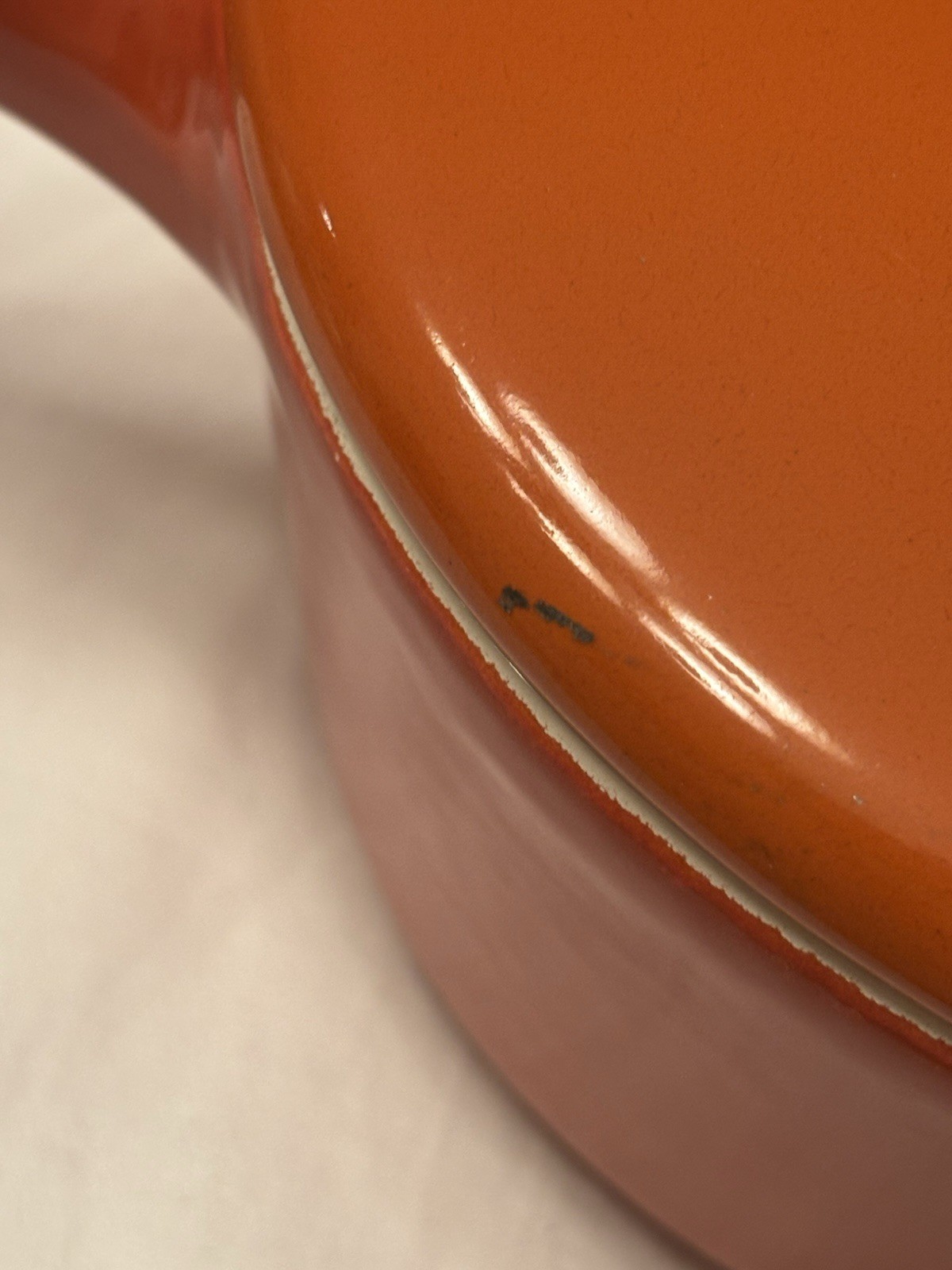 Copco Michael Lax Orange Enamel 1 Qt Saucepan w/ Lid Wood Handle Pour Spout