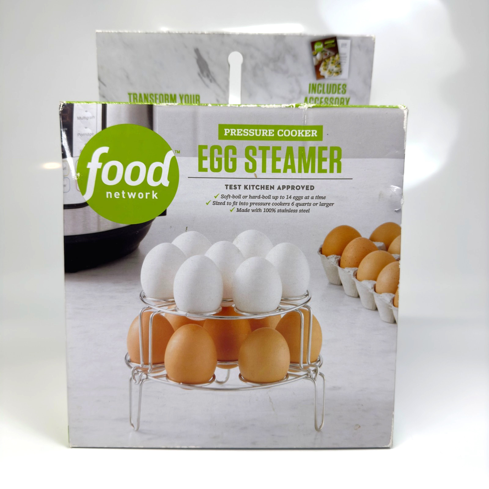 Food Network Egg Steamer Stackable Rack for Pressure Cooker Sturdy 14 Eggs NEW