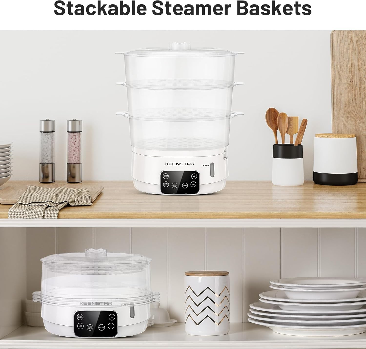 Electric Food Steamer, 13.7QT Vegetable Steamer with 3 Tiers Bpa-Free Baskets, D