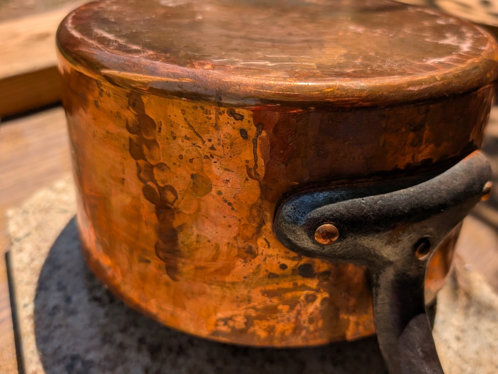 Hand Made In France 8-1/2″ Copper Pot & Lid -Made in France