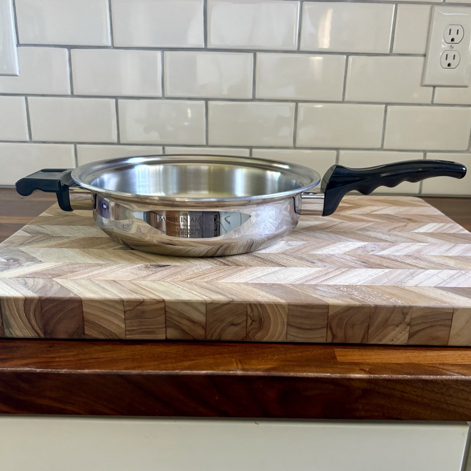 Kitchen Craft 10″ Freedom Skillet 2.3 qt Stainless Steel Made in USA – No Lid