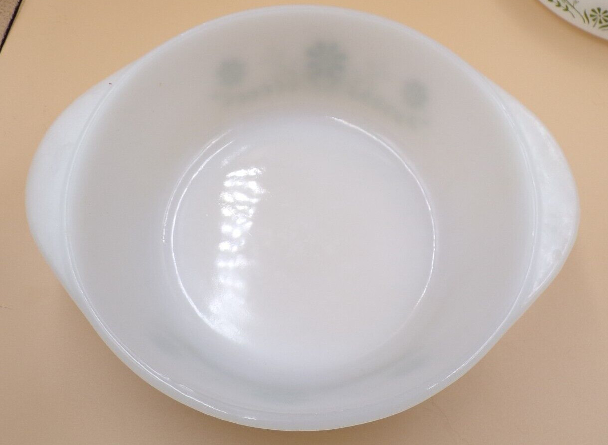 Vtg Glasbake 8.5″ Green Daisy Casserole Dish NO Lid 2 Qt USA J514 Ovenware + one
