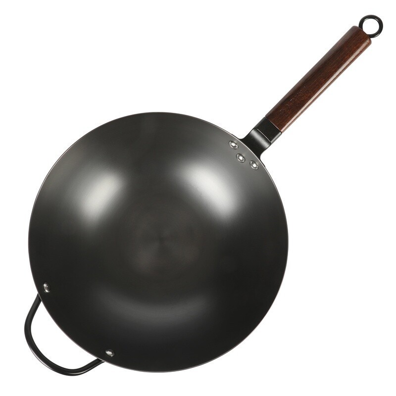 13 Inch Carbon Steel Wok Induction Safe Nonstick Rust Resistant Heavy Gauge New