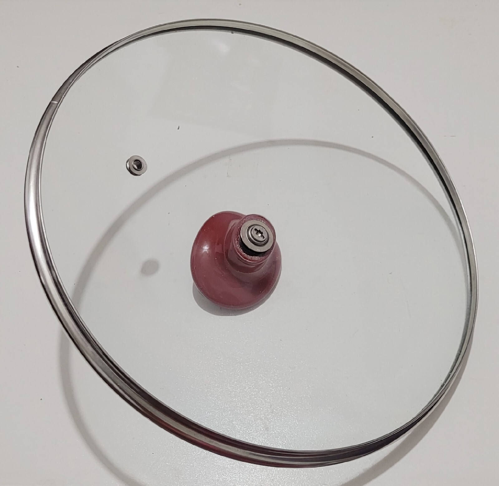 T-fal lid Red knob Replacement 10″` Round Vented Clear Glass
