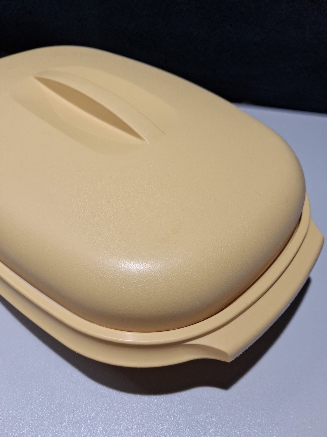 VTG Tupperware 1273-3 Vegetable-Rice Steamer 4 Piece Set Harvest Gold W/divider.