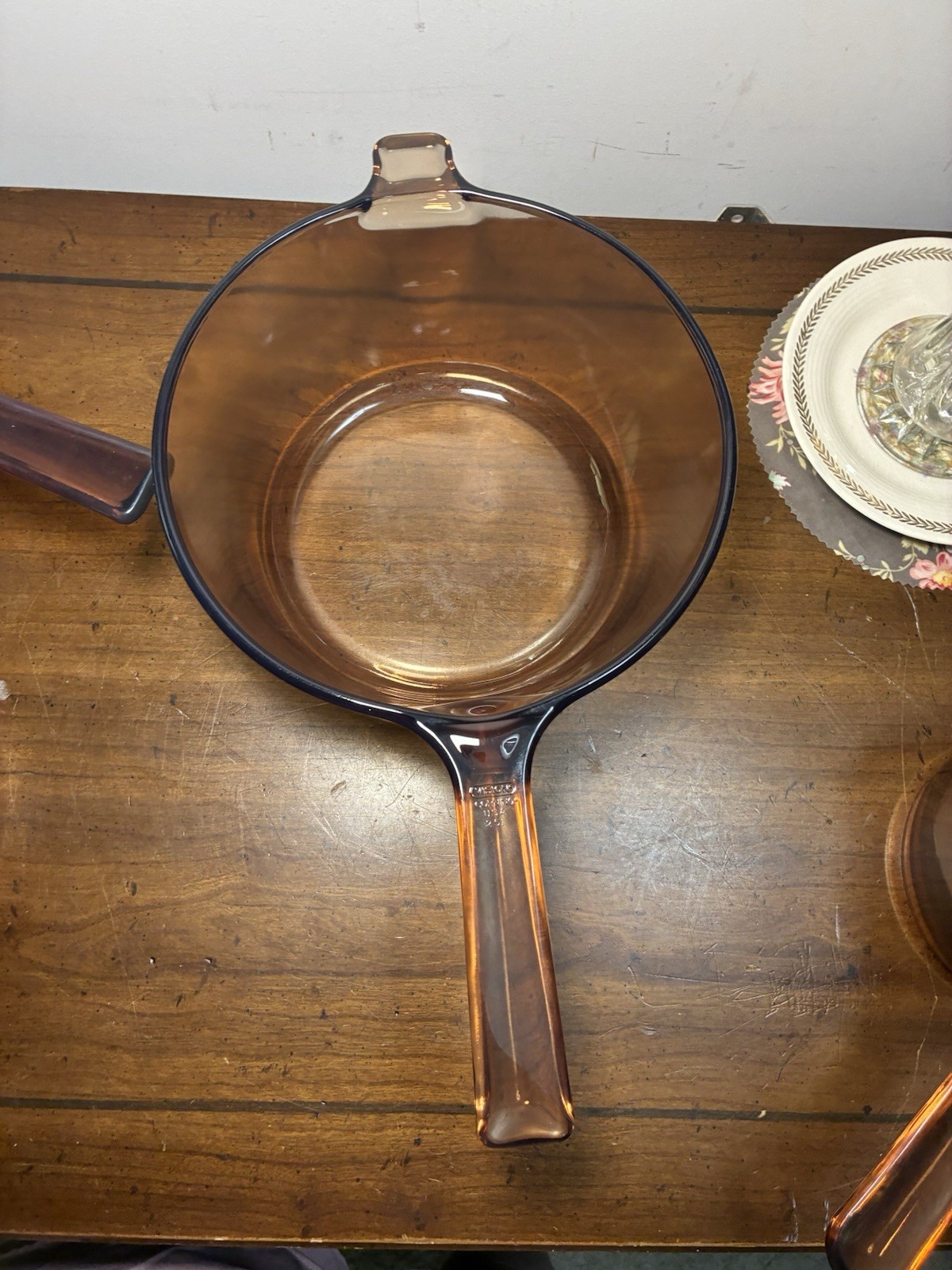 Vintage Corning Ware Amber Vision 10p 4 Sizes Sauce Pans Double Boiler USA