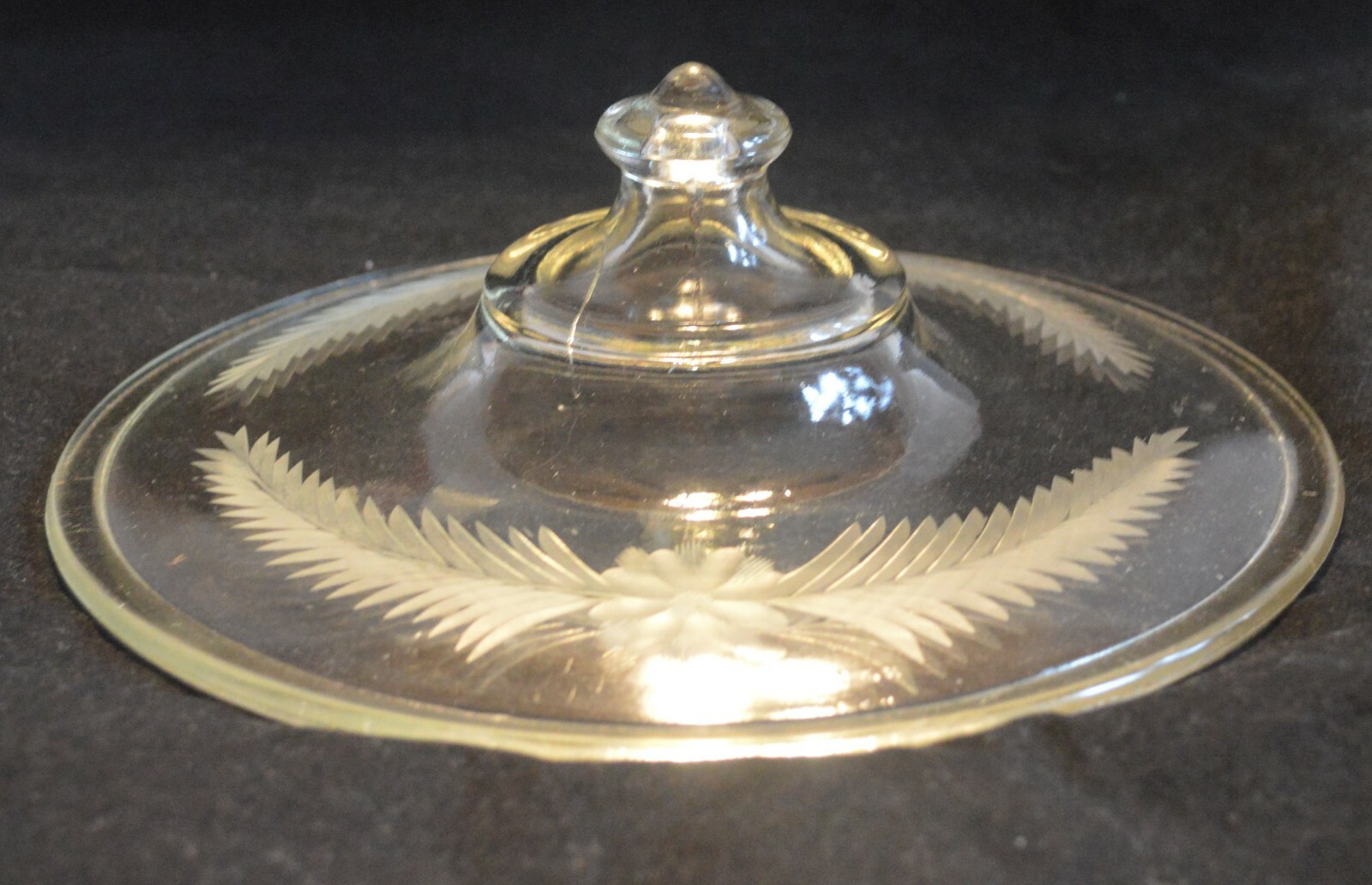Rare Pyrex 168 Clear Round Casserole Lid ONLY 7 5/8″ exterior diameter etched