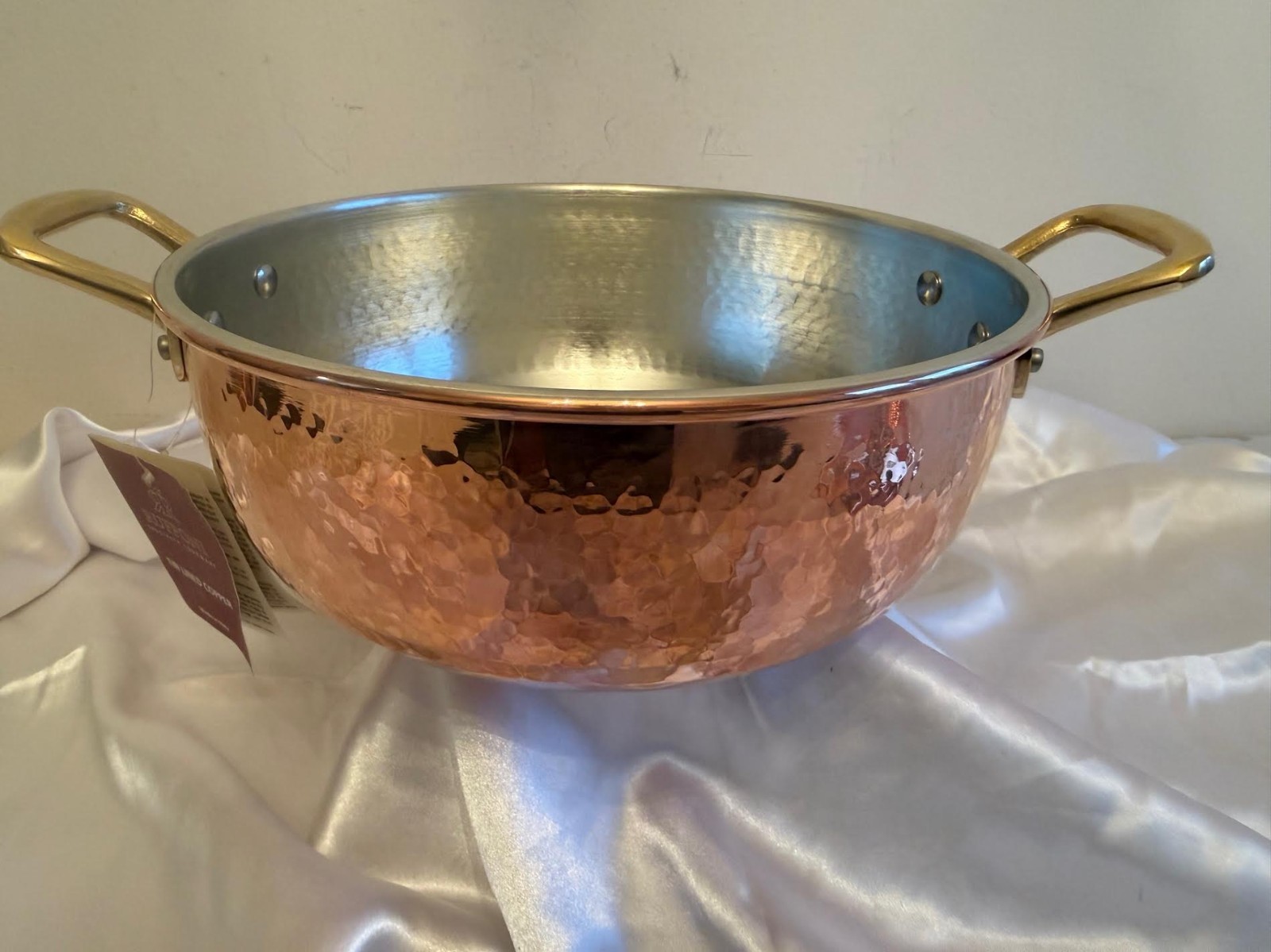 Ruffoni Copper Pot Historia Hammered Chef Braiser Acorn Knob, 24cm W/ LID 3.5QT