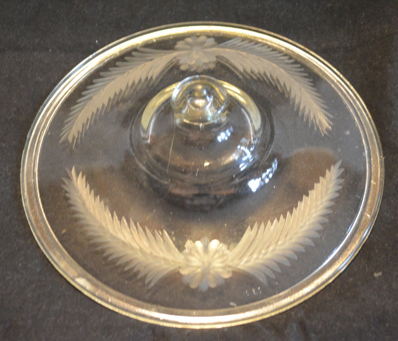 Rare Pyrex 168 Clear Round Casserole Lid ONLY 7 5/8″ exterior diameter etched
