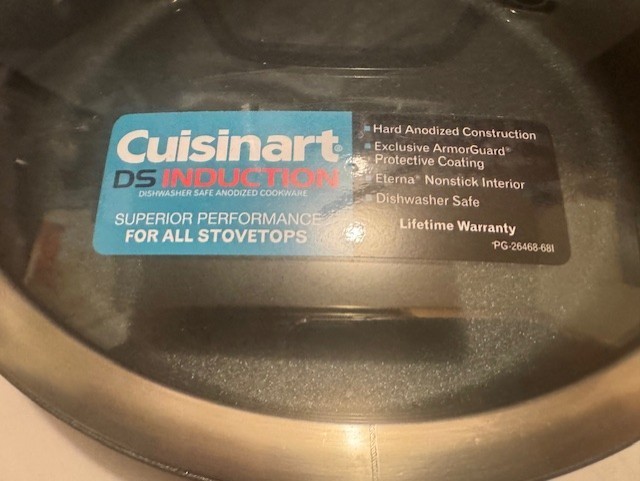 NEW CUISINART 500* F DC INDUCTION + ALL STOVES HARD ANODIZE 3 QT CVD SAUTE PAN