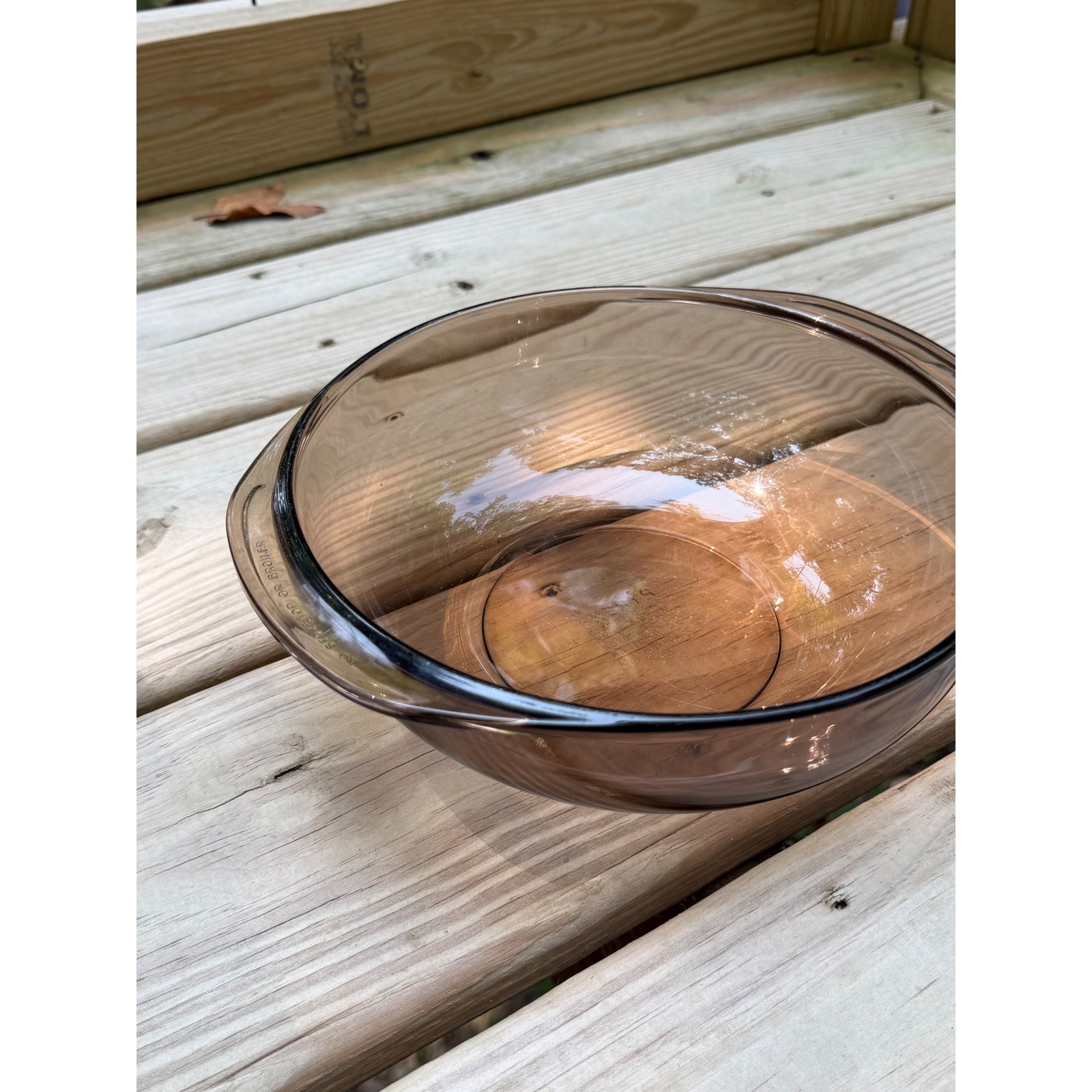 Vintage Pyrex Fireside Smoked Glass Mixing Bowl 024 2L | Brown Amber Glass Dish