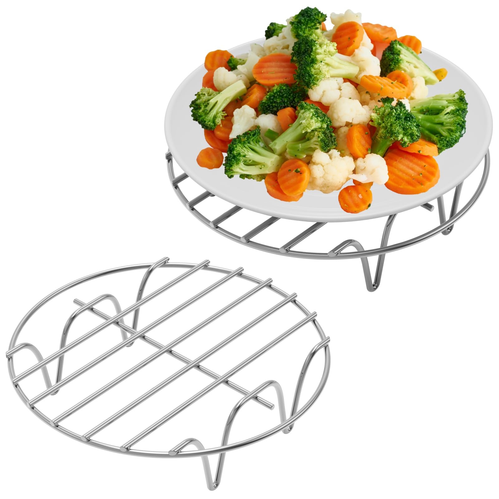 2 Pack Steamer Rack Trivet – Cooking Stand for 3/6/8 Qt Cookers