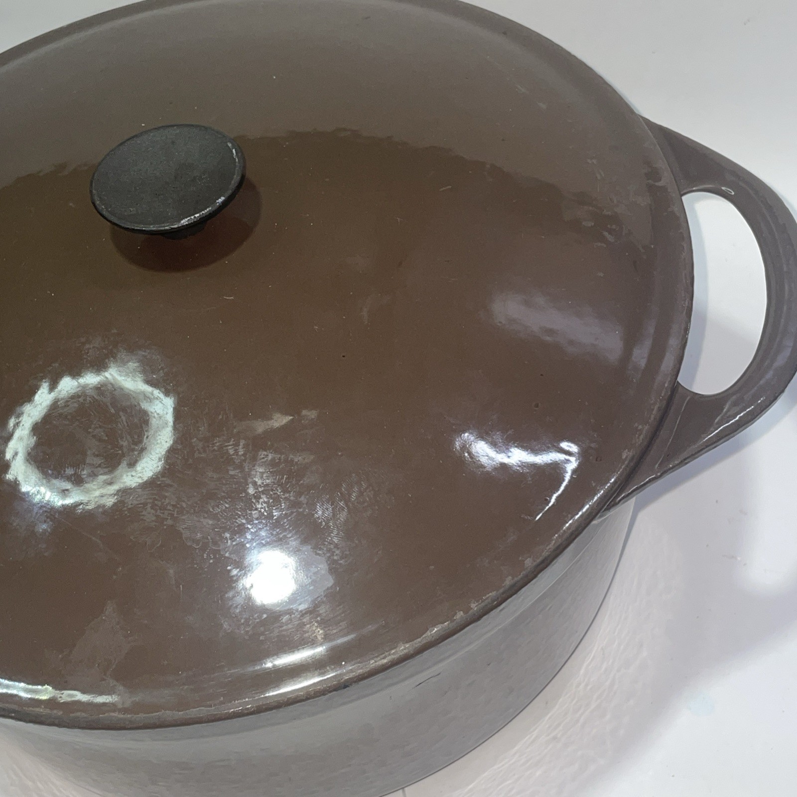 Cousances Le Creuset Casserole Dish Dutch Oven 28 Brown Cast Iron 11” W/ Lid