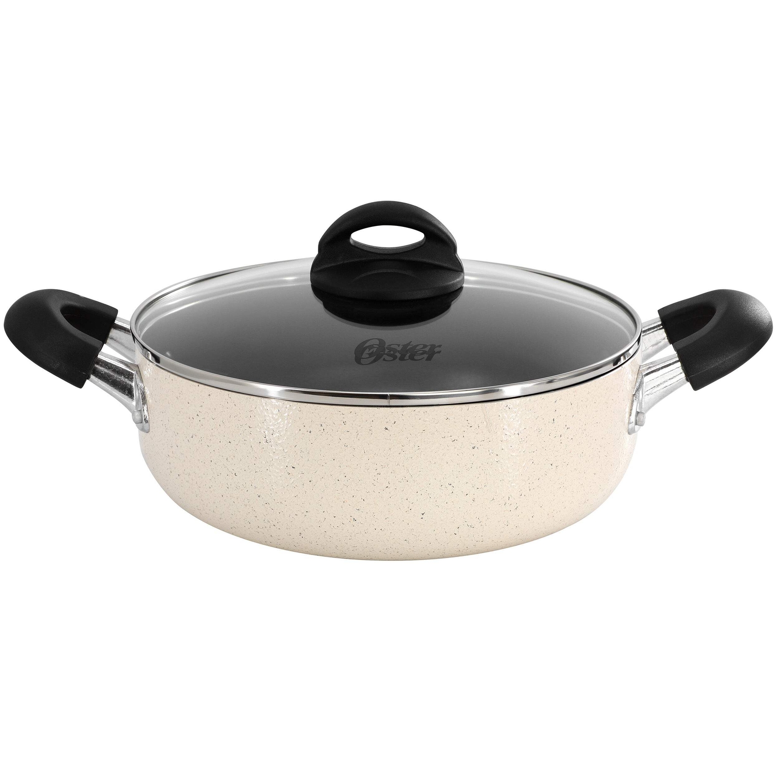 Oster Clairborne 3.6 Qt Nonstick Aluminum Caldero w Lid in Linen