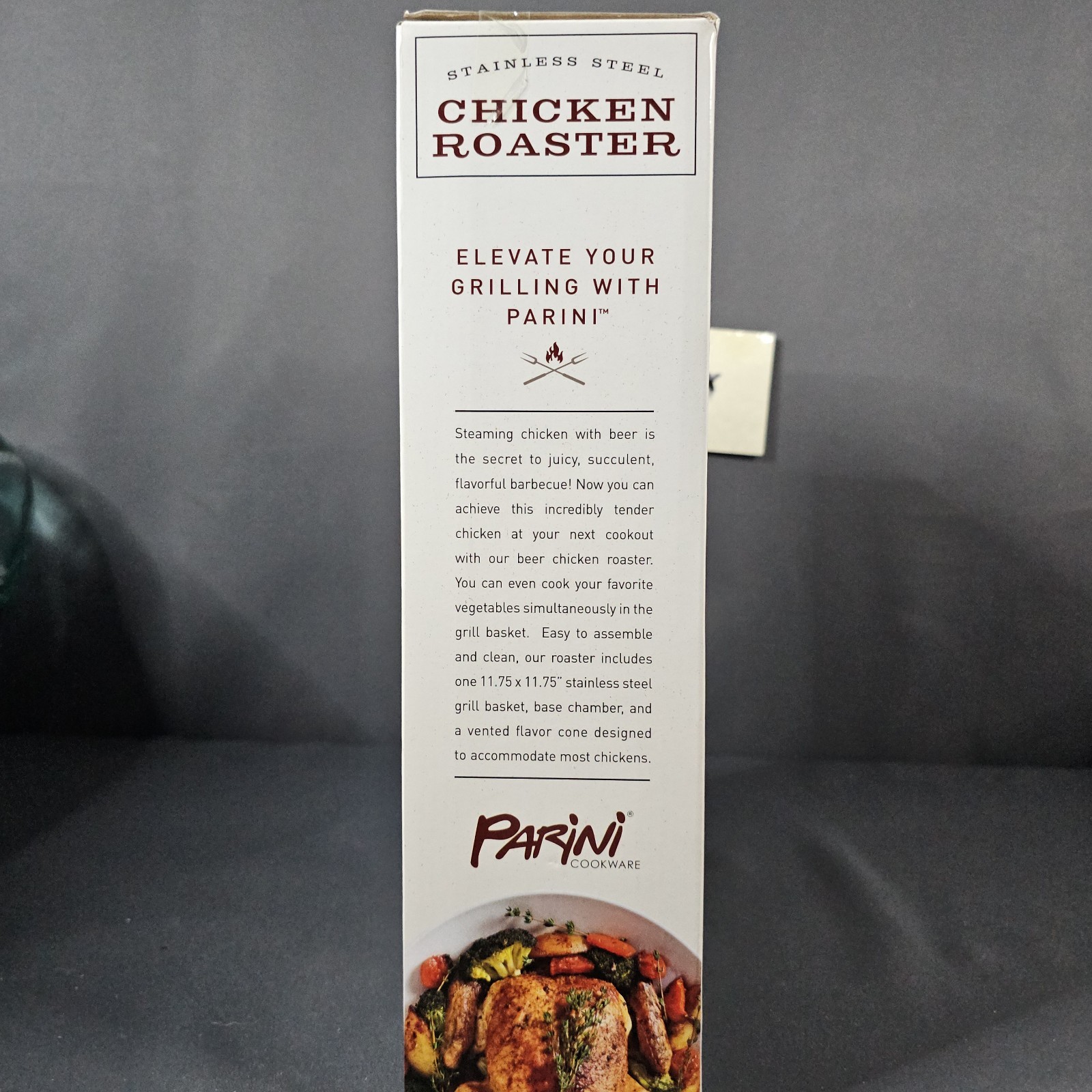 Parini Cookware Stainless Steel Chicken Roaster Grill Basket 11.75″ New & Sealed